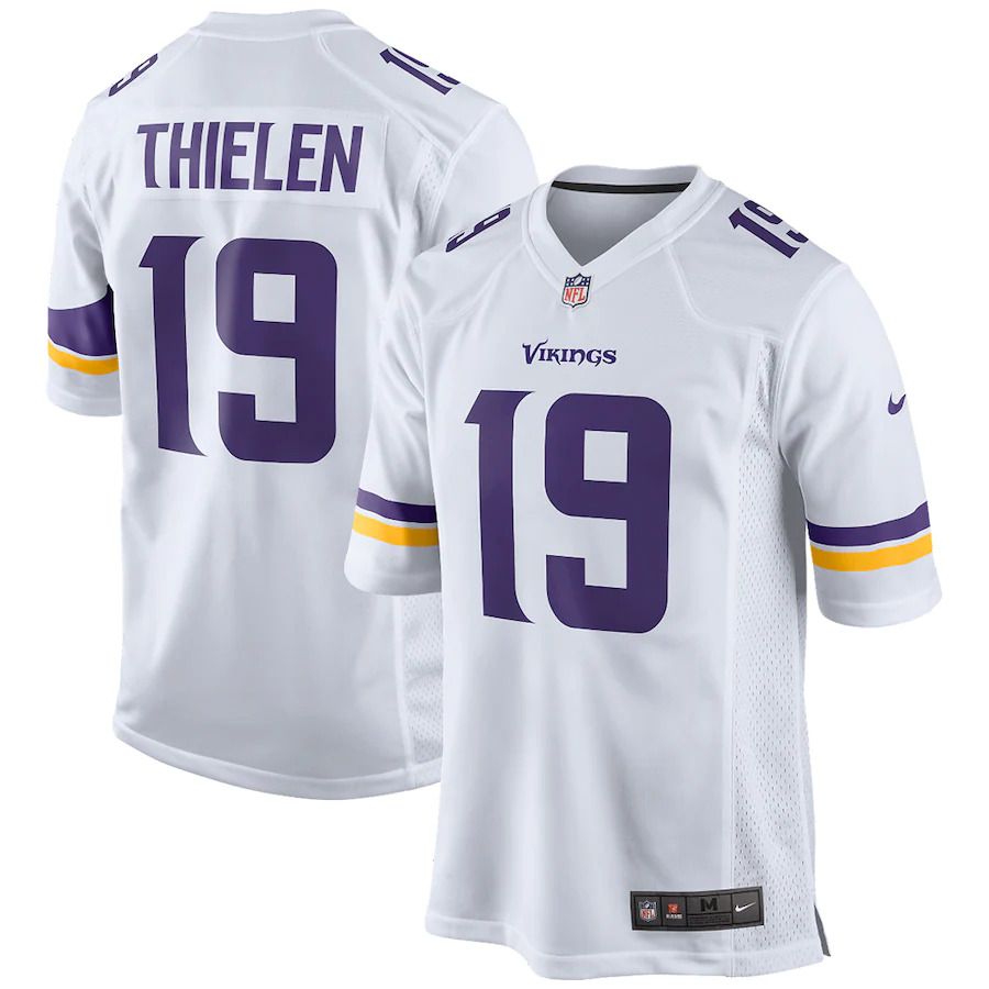 Men Minnesota Vikings 19 Adam Thielen Nike White Game Player NFL Jersey